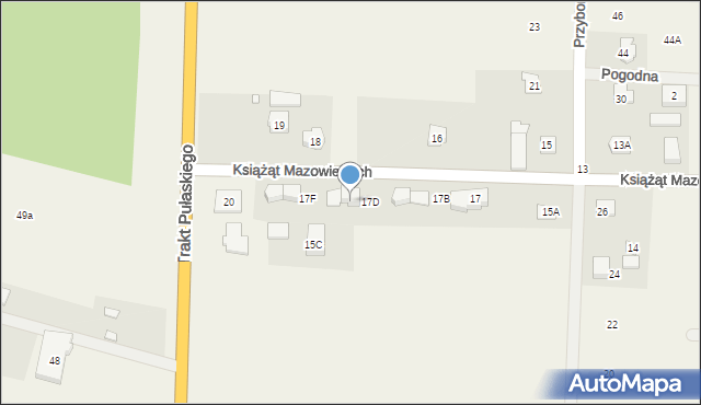 Czersk, Książąt Mazowieckich, 17E, mapa Czersk