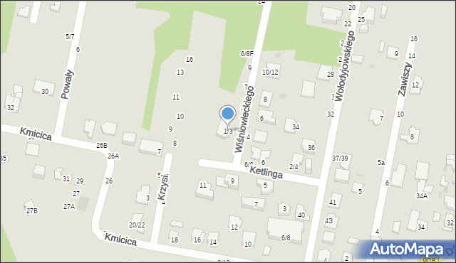 Częstochowa, Księcia Jeremiego Wiśniowieckiego-Jaremy, 1/3, mapa Częstochowy