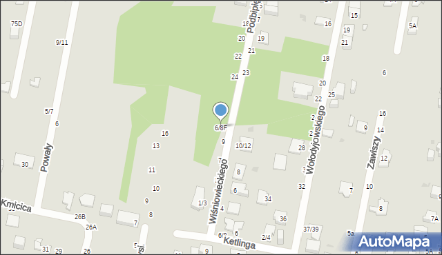 Częstochowa, Księcia Jeremiego Wiśniowieckiego-Jaremy, 6/8F, mapa Częstochowy