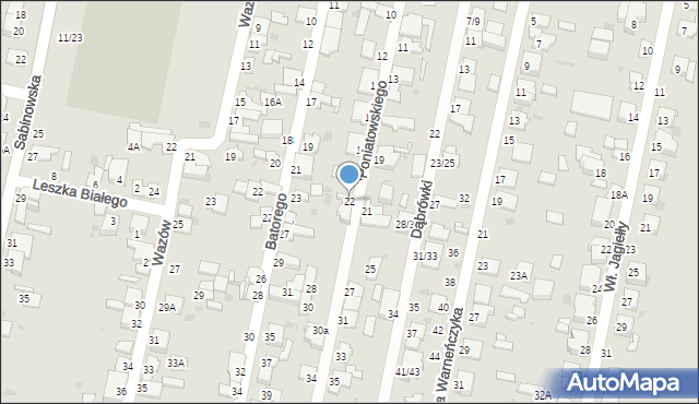 Częstochowa, Księcia Józefa Poniatowskiego, 22, mapa Częstochowy