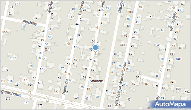 Częstochowa, Księcia Józefa Poniatowskiego, 55A, mapa Częstochowy