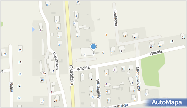 Dąbrówno, Księcia Witolda, 3, mapa Dąbrówno