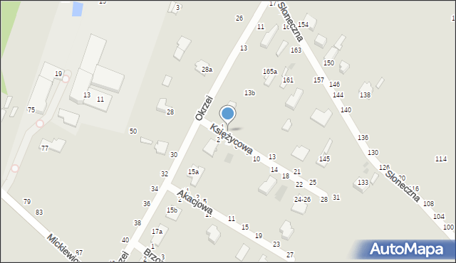 Dęblin, Księżycowa, 3, mapa Dęblin