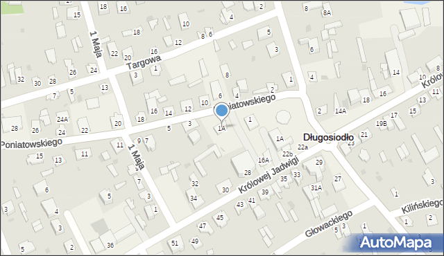 Długosiodło, Księcia Józefa Poniatowskiego, 1A, mapa Długosiodło
