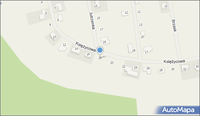 Droszków, Księżycowa, 18, mapa Droszków