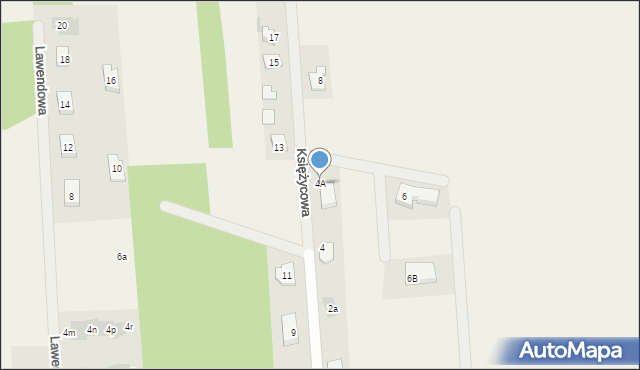 Duchnów, Księżycowa, 4A, mapa Duchnów