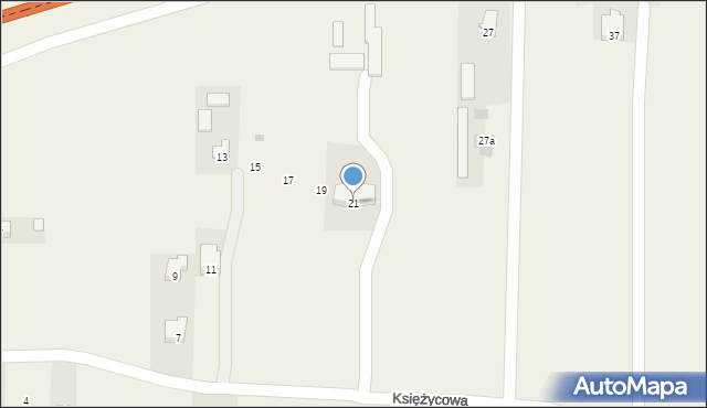 Dys, Księżycowa, 21, mapa Dys