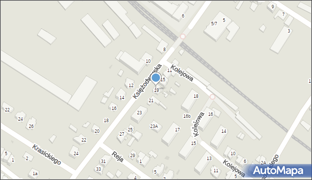 Działdowo, Księżodworska, 19, mapa Działdowo