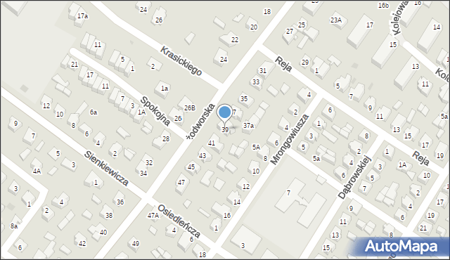 Działdowo, Księżodworska, 39, mapa Działdowo