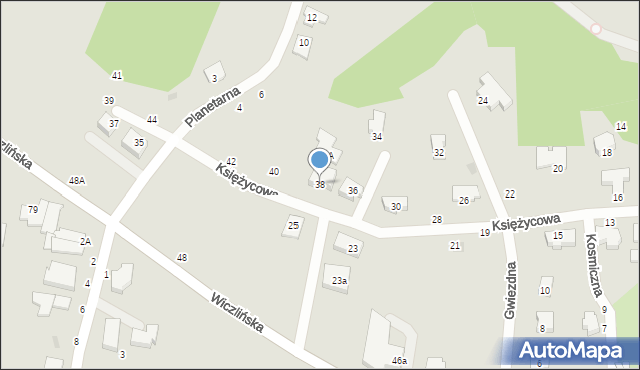 Gdynia, Księżycowa, 38, mapa Gdyni