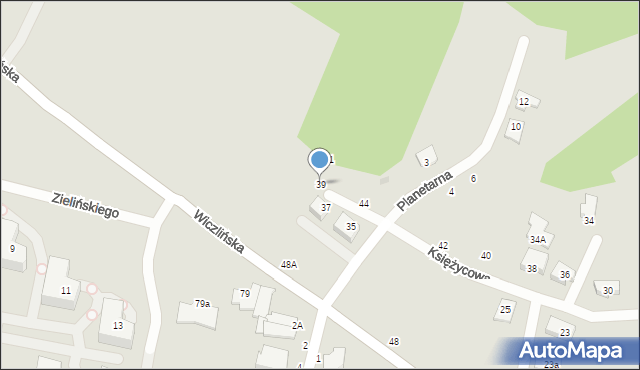 Gdynia, Księżycowa, 39, mapa Gdyni