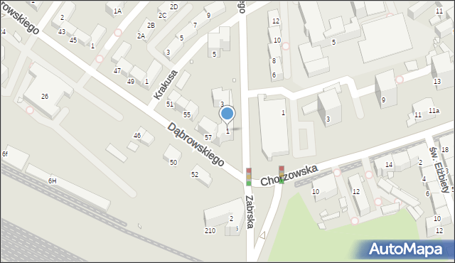 Gliwice, Księcia Józefa Poniatowskiego, 1, mapa Gliwic