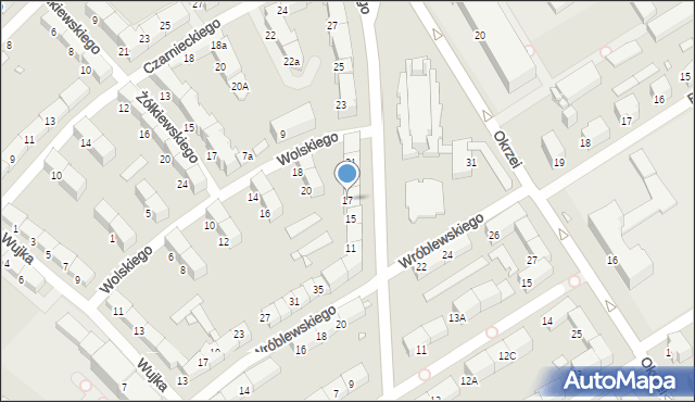 Gliwice, Księcia Józefa Poniatowskiego, 17, mapa Gliwic