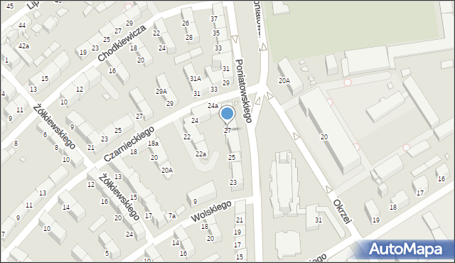 Gliwice, Księcia Józefa Poniatowskiego, 27, mapa Gliwic