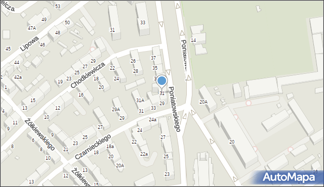 Gliwice, Księcia Józefa Poniatowskiego, 31, mapa Gliwic