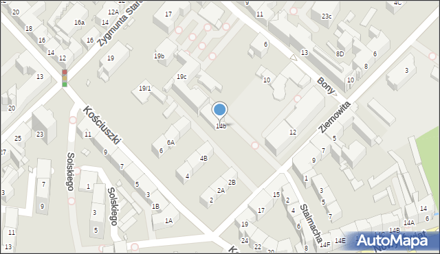 Gliwice, Księcia Ziemowita, 14b, mapa Gliwic