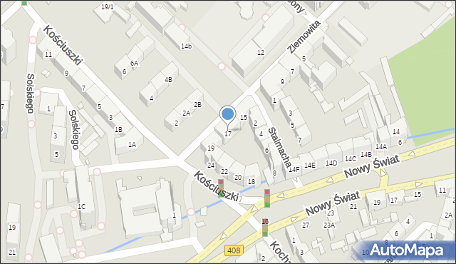 Gliwice, Księcia Ziemowita, 17, mapa Gliwic