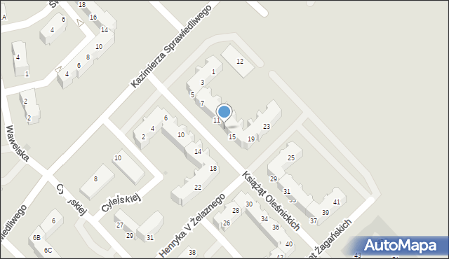 Głogów, Książąt Oleśnickich, 13, mapa Głogów