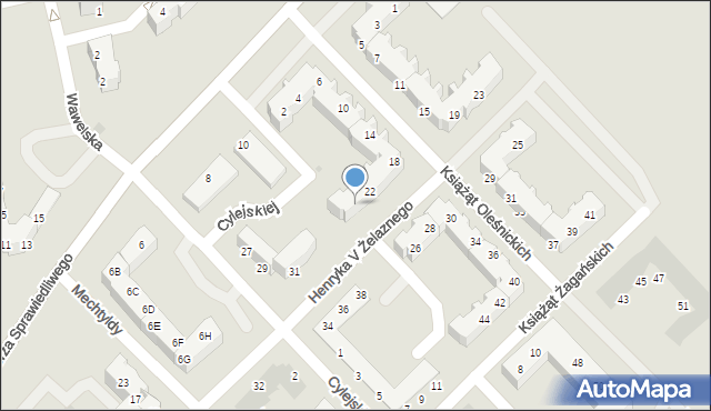 Głogów, Książąt Oleśnickich, 24, mapa Głogów