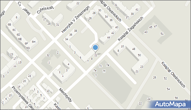 Głogów, Książąt Żagańskich, 11, mapa Głogów