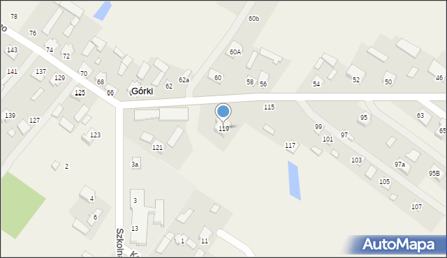 Górki, Księcia Józefa Poniatowskiego, 119, mapa Górki