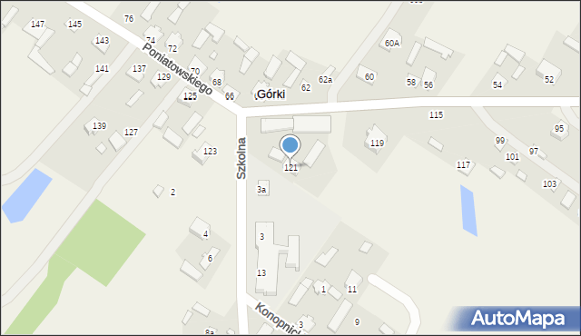 Górki, Księcia Józefa Poniatowskiego, 121, mapa Górki