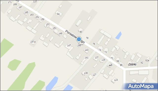 Górki, Księcia Józefa Poniatowskiego, 145, mapa Górki