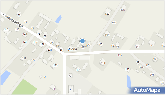 Górki, Księcia Józefa Poniatowskiego, 62, mapa Górki