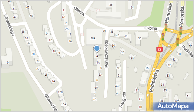 Gorzów Wielkopolski, Księcia Józefa Poniatowskiego, 4, mapa Gorzów Wielkopolski