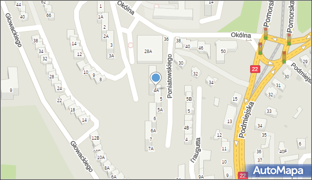 Gorzów Wielkopolski, Księcia Józefa Poniatowskiego, 4A, mapa Gorzów Wielkopolski