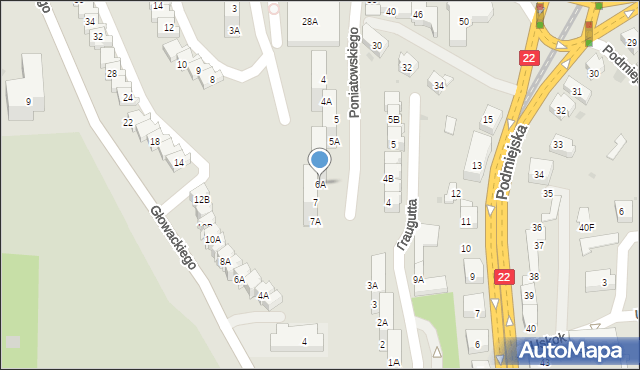 Gorzów Wielkopolski, Księcia Józefa Poniatowskiego, 6A, mapa Gorzów Wielkopolski