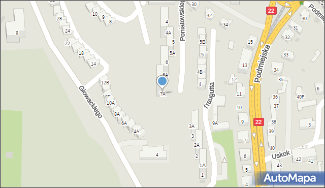 Gorzów Wielkopolski, Księcia Józefa Poniatowskiego, 7A, mapa Gorzów Wielkopolski