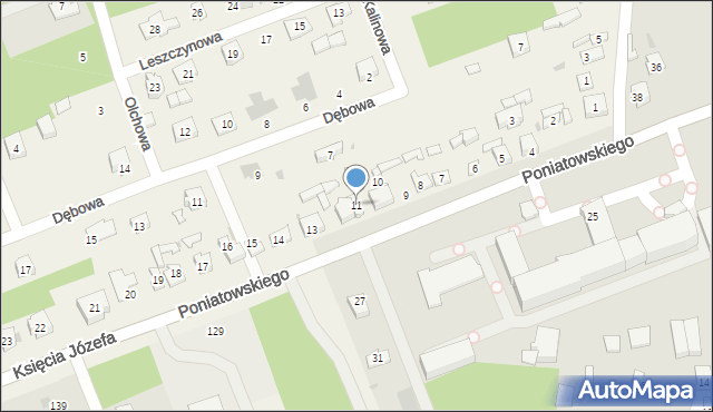 Gozdów, Księcia Józefa, 11, mapa Gozdów