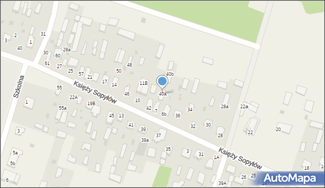 Gręzówka, Księży Sopyłów, 40a, mapa Gręzówka