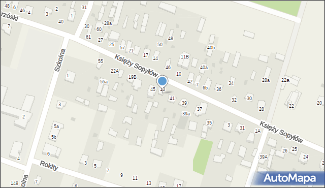 Gręzówka, Księży Sopyłów, 43, mapa Gręzówka