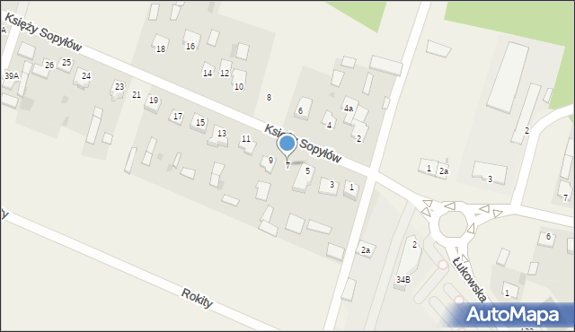 Gręzówka, Księży Sopyłów, 7, mapa Gręzówka