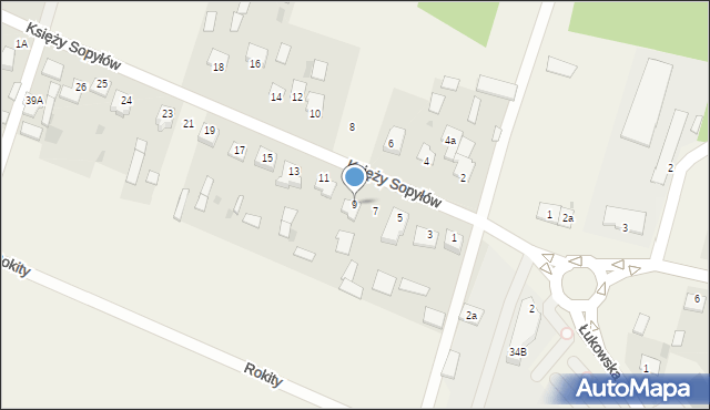 Gręzówka, Księży Sopyłów, 9, mapa Gręzówka