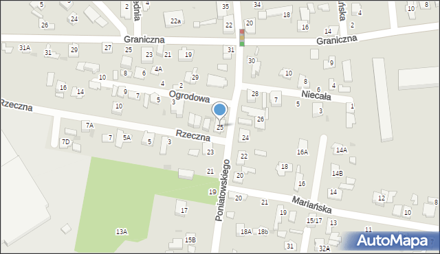 Grodzisk Mazowiecki, Księcia Józefa Poniatowskiego, 25, mapa Grodzisk Mazowiecki