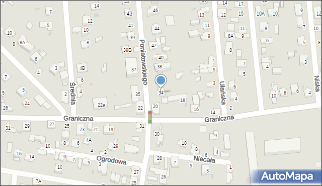 Grodzisk Mazowiecki, Księcia Józefa Poniatowskiego, 34, mapa Grodzisk Mazowiecki
