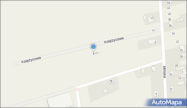 Grzebowilk, Księżycowa, 9, mapa Grzebowilk