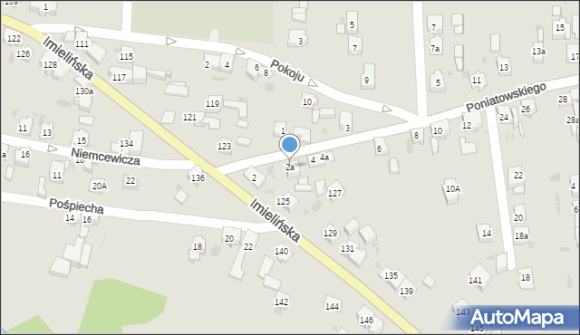 Imielin, Księcia Józefa Poniatowskiego, 2a, mapa Imielin