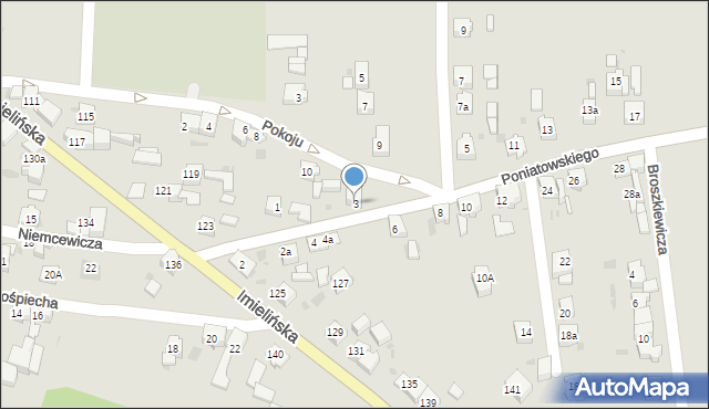 Imielin, Księcia Józefa Poniatowskiego, 3, mapa Imielin