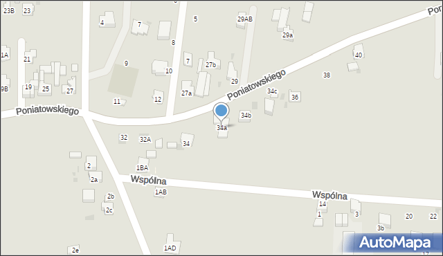 Imielin, Księcia Józefa Poniatowskiego, 34a, mapa Imielin