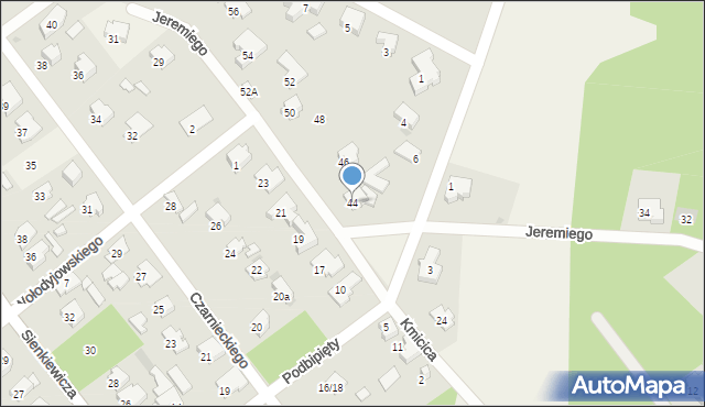 Izabelin B, Księcia Jeremiego, 44, mapa Izabelin B