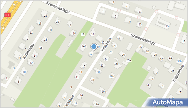 Jadwisin, Książęca, 21, mapa Jadwisin