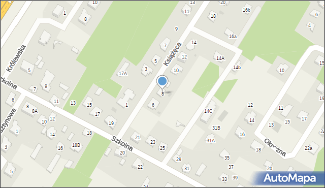 Jadwisin, Książęca, 8, mapa Jadwisin