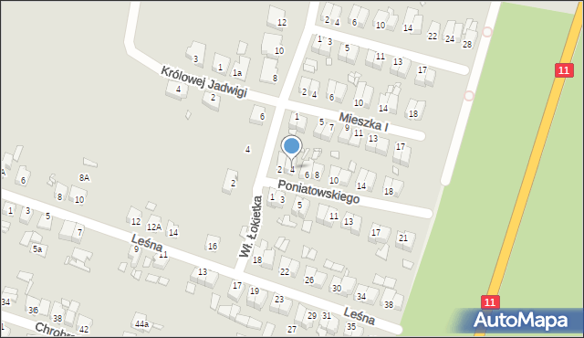 Jarocin, Księcia Józefa Poniatowskiego, 4, mapa Jarocin