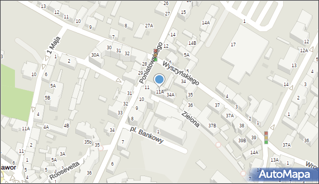 Jawor, Księcia Józefa Poniatowskiego, 11A, mapa Jawor