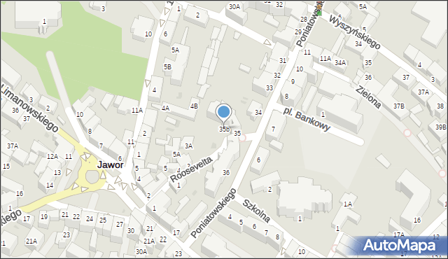 Jawor, Księcia Józefa Poniatowskiego, 35b, mapa Jawor