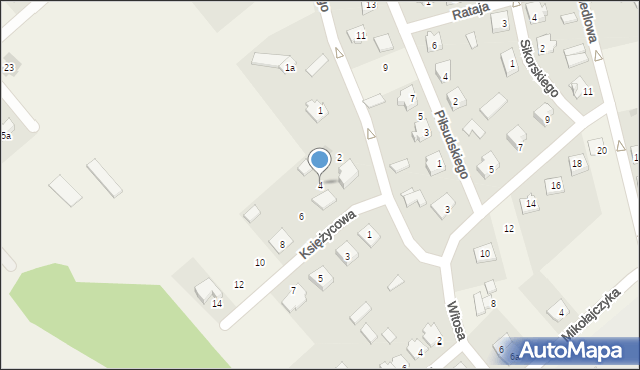 Jednorożec, Księżycowa, 4, mapa Jednorożec